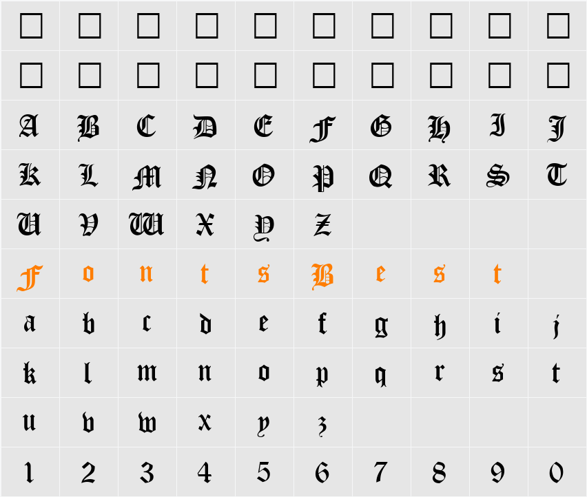Escriba Character Map