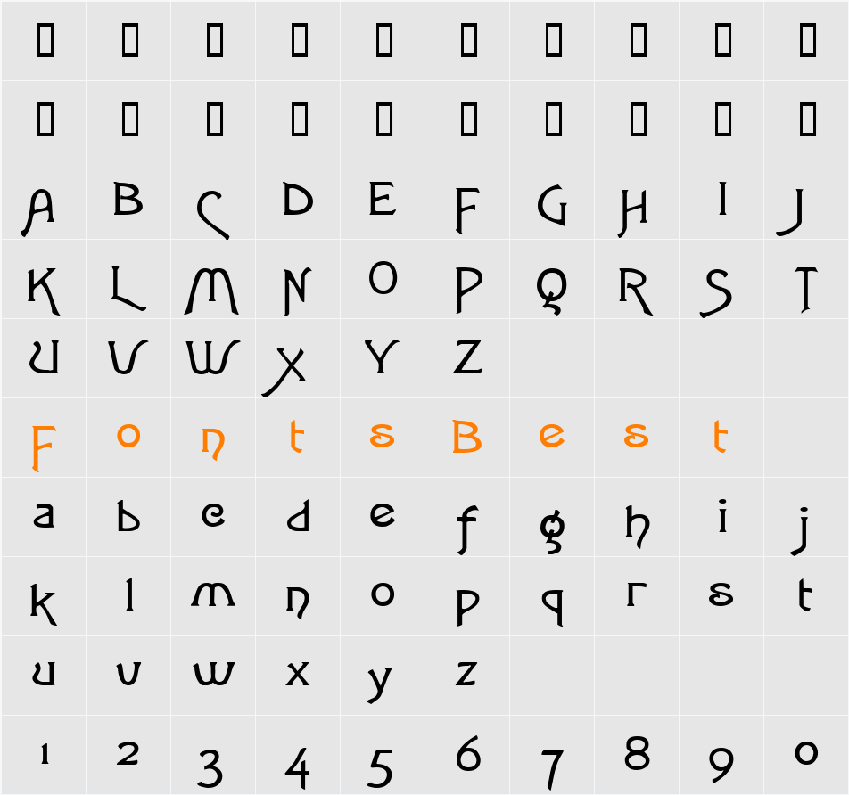 LoveLettersExtended Character Map