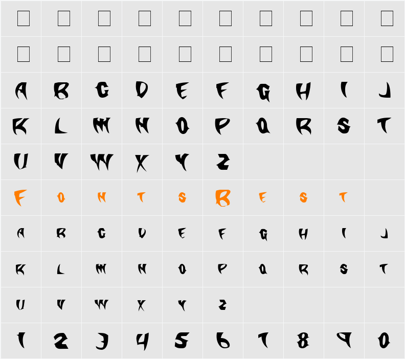 KlingonStilleto Character Map