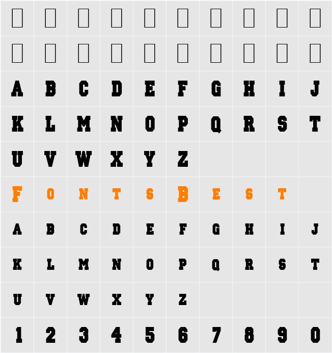 Princeton Solid-Condensed Character Map