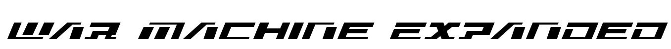 War Machine Expanded Font Image