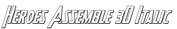 Heroes Assemble 3D Italic Font Image
