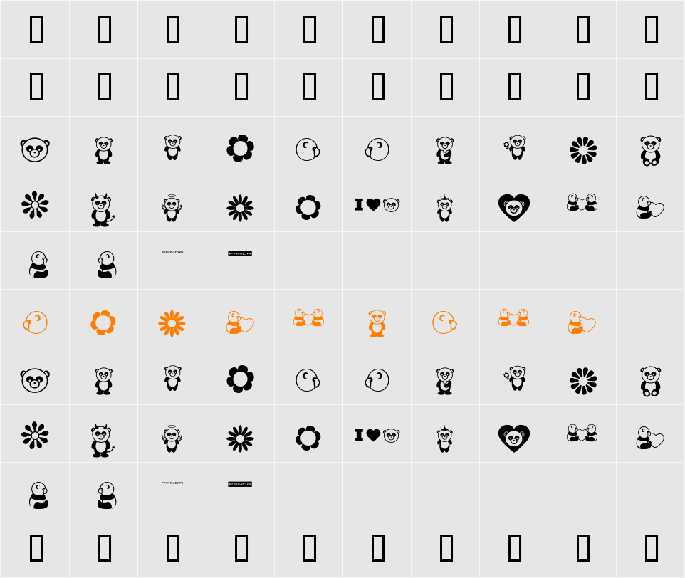 Pandamonium BV Character Map