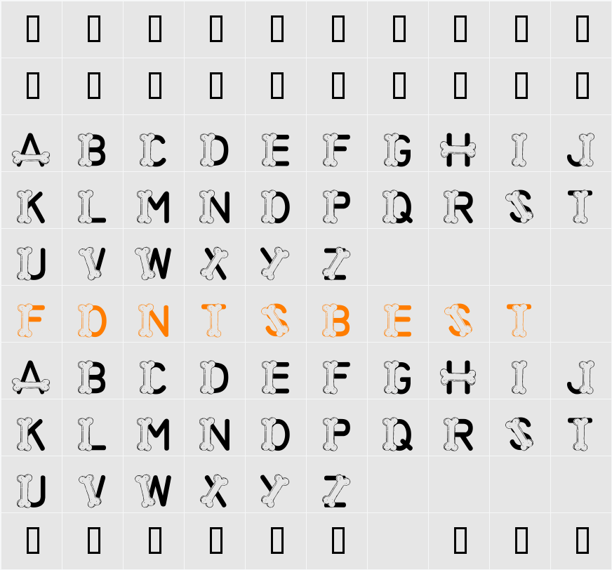 LMS This Font Is For The Dogs Character Map