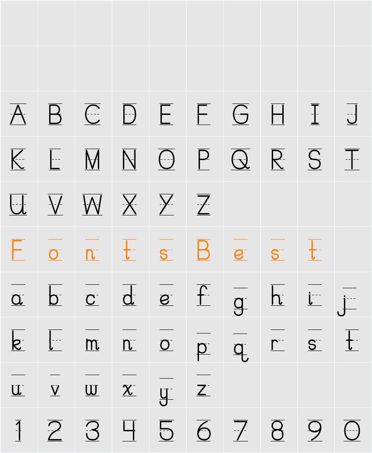 PreCursive Character Map