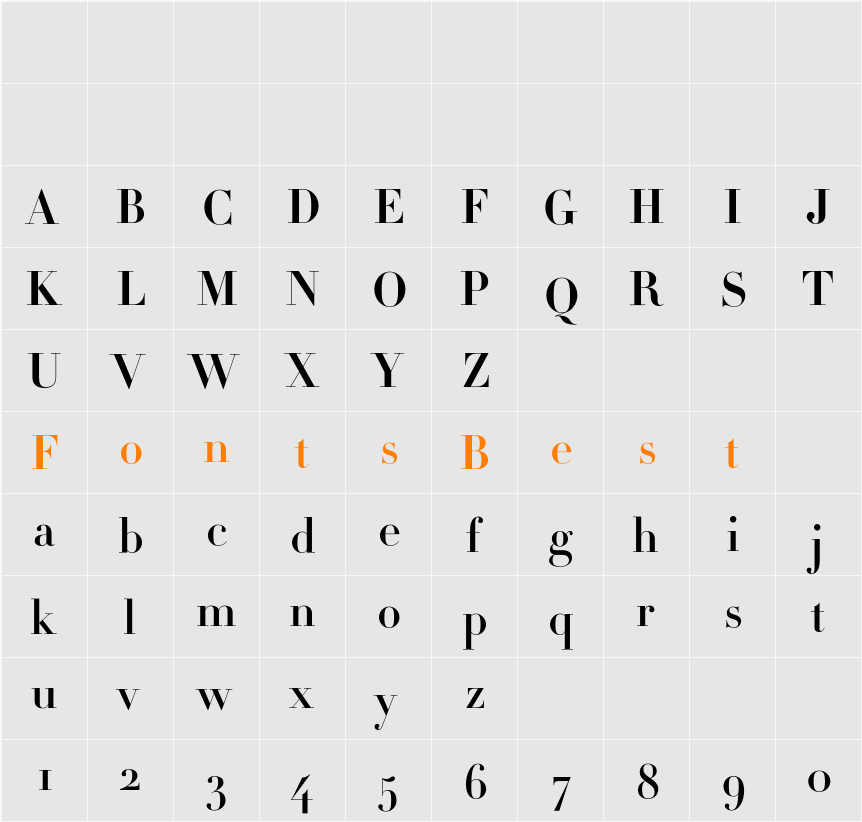 Didot Character Map