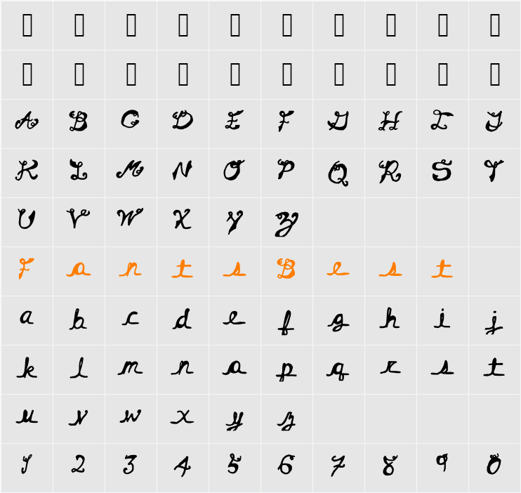 Hairstreak Character Map