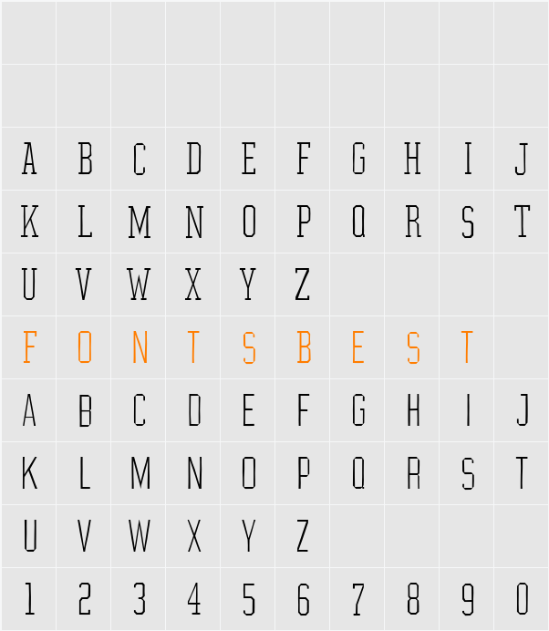 Graphium Thin Character Map