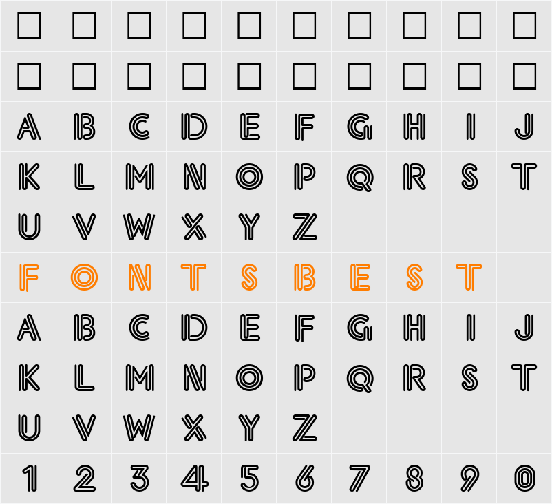 Elektrik Character Map
