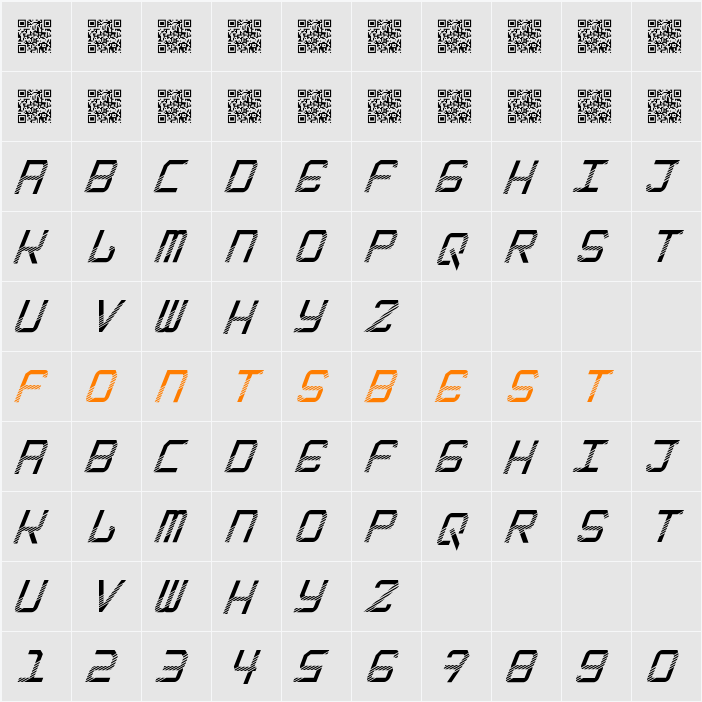 EpicenterDiscoItalic Character Map