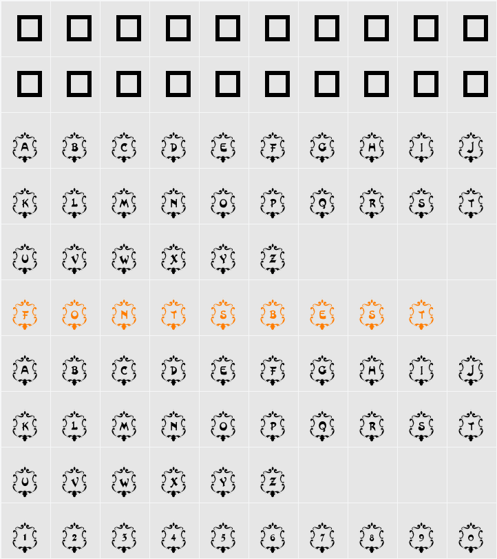 101! Badges Character Map