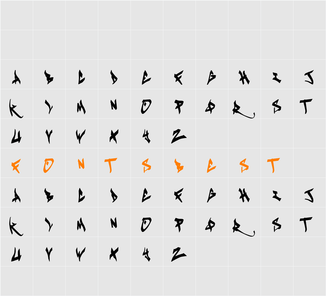 Keusta Character Map