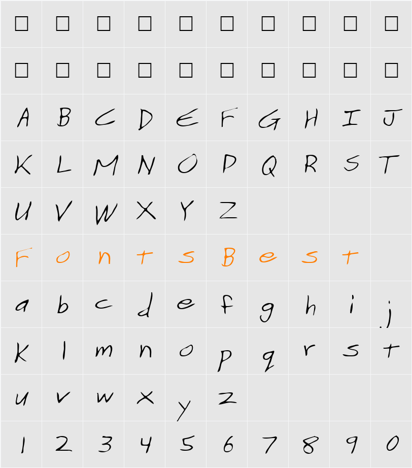 Vranish Character Map
