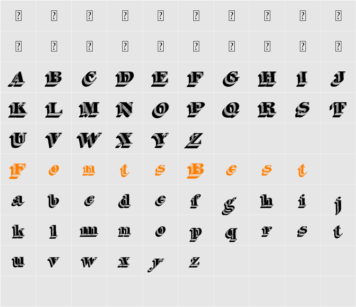 Silvestre Relief Character Map