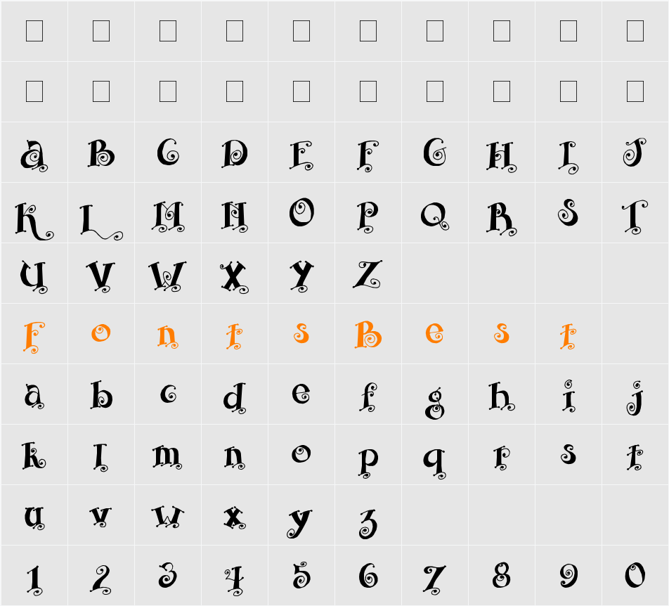Curly Fill Character Map