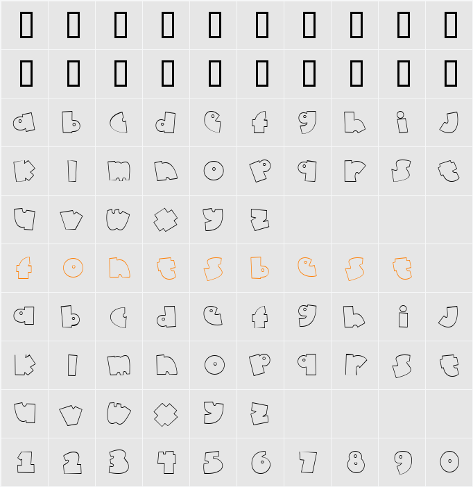 Doodle Baby Face Character Map