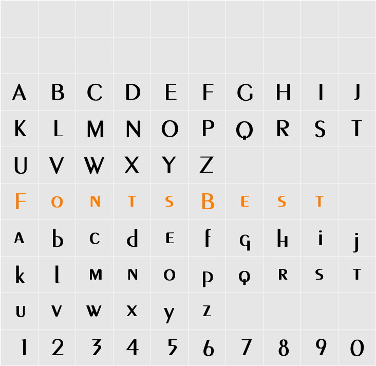 Peignot-Light Character Map