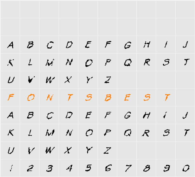 VTC Krinkle-Kut Character Map
