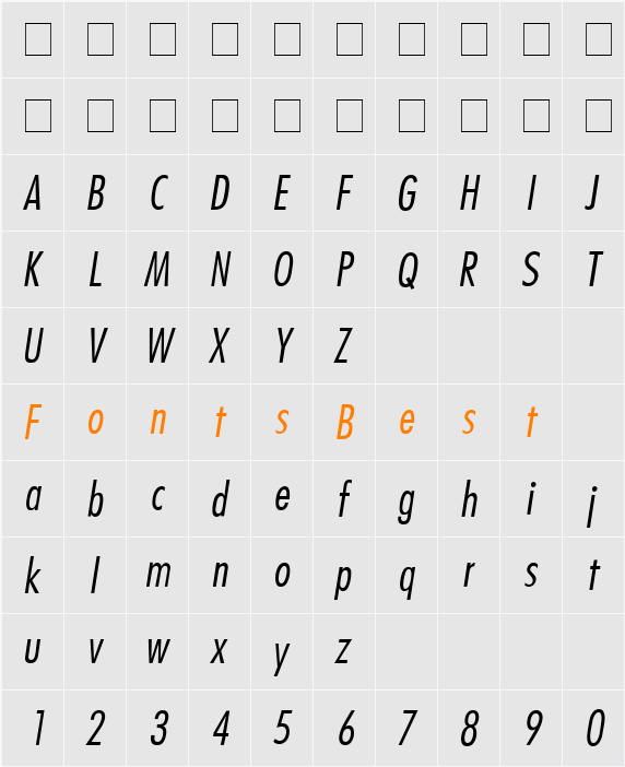 Kudos Light Condensed SSi Character Map