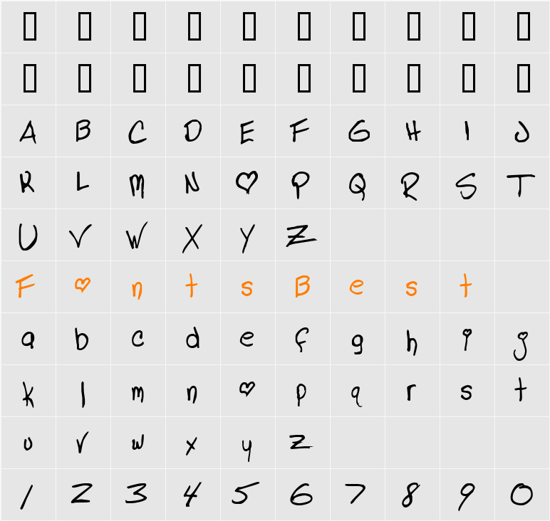 Lindas Lament Character Map