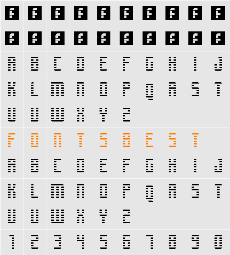 RETROSYNTHWAVE Character Map