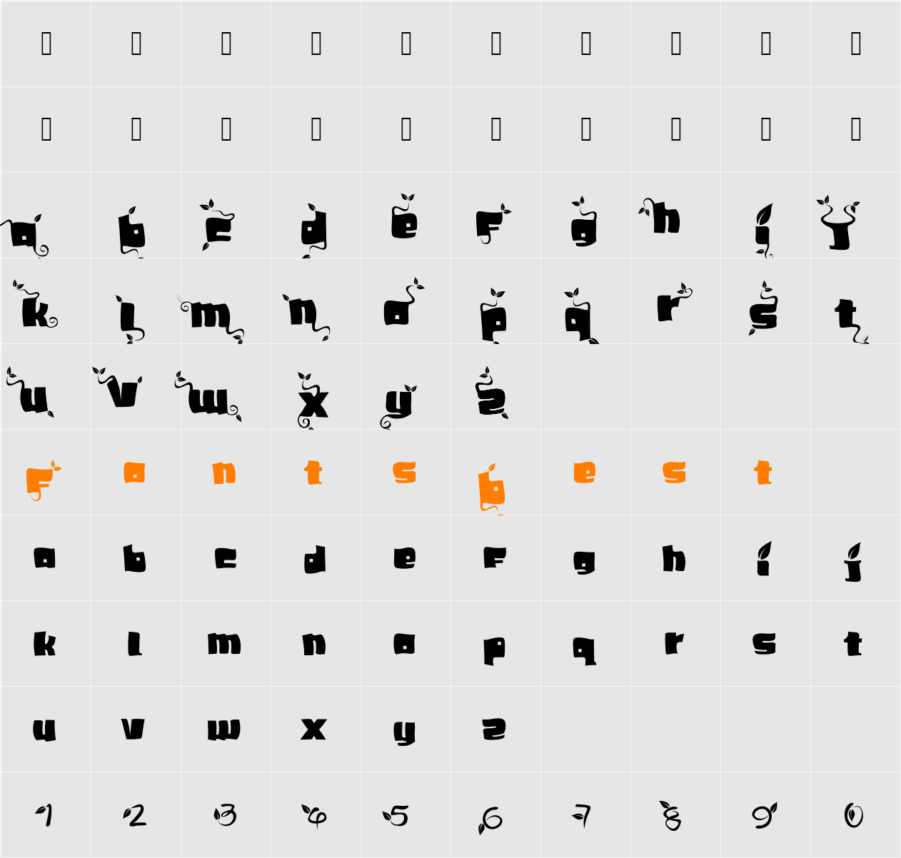 SoupLeaf Character Map