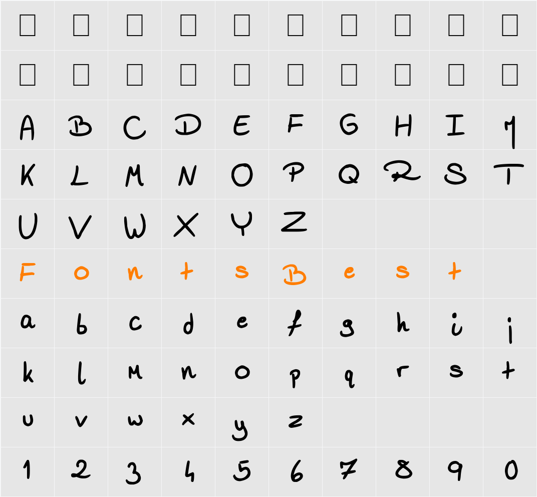Lemonjuice Character Map