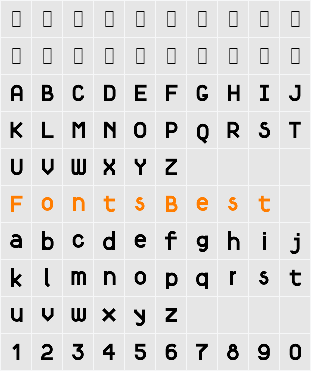 Fortyfive Character Map