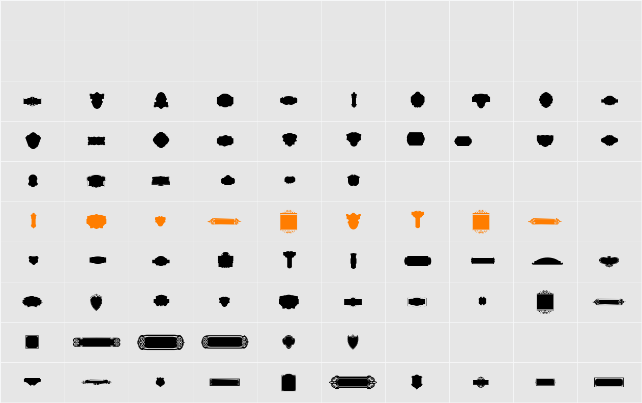 Black Panels Free Character Map