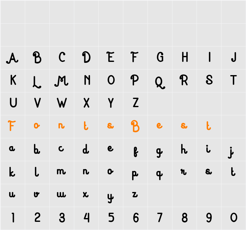 Huruf Miranti Bold Character Map