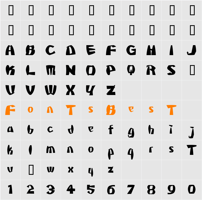 MStKrufruf Character Map