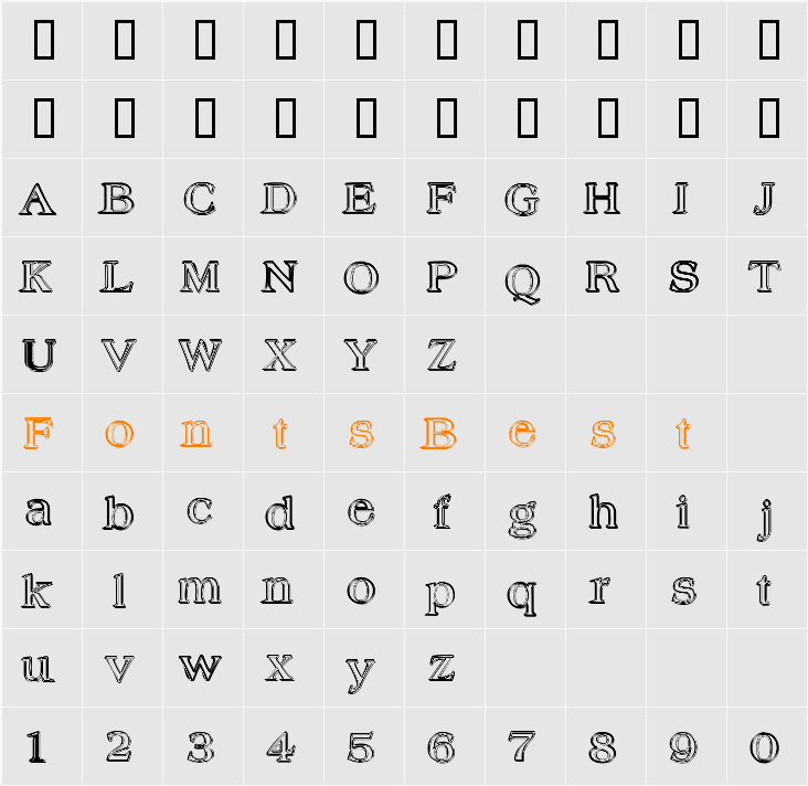 Hungover Outline Character Map