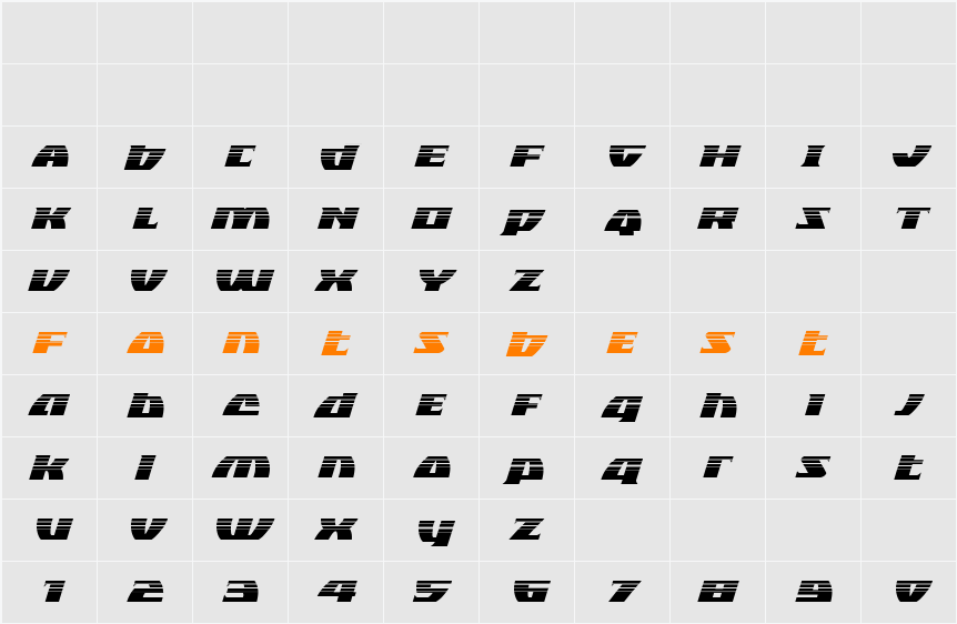 Black Bishop Halftone Italic Character Map