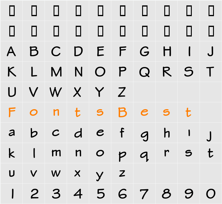Stylus ITC TT Character Map