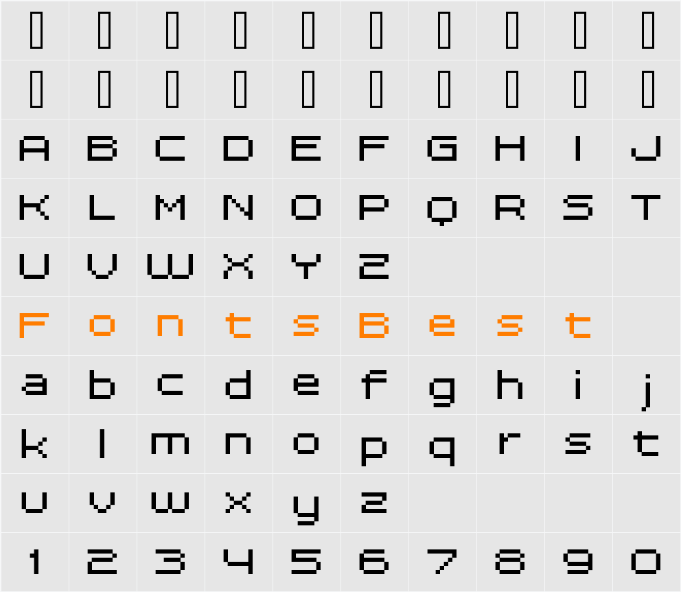 FFF Dreamer Extended Character Map