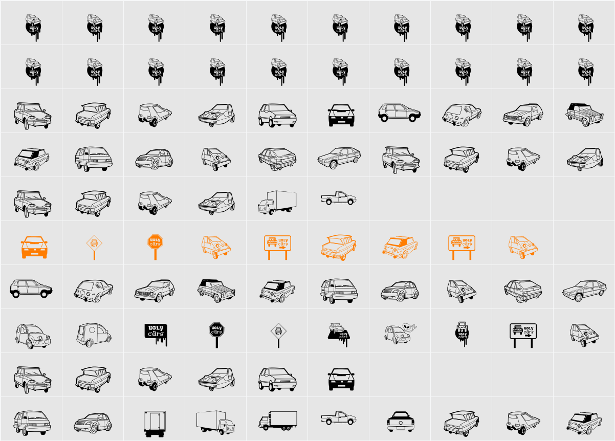 Ugly Cars Character Map