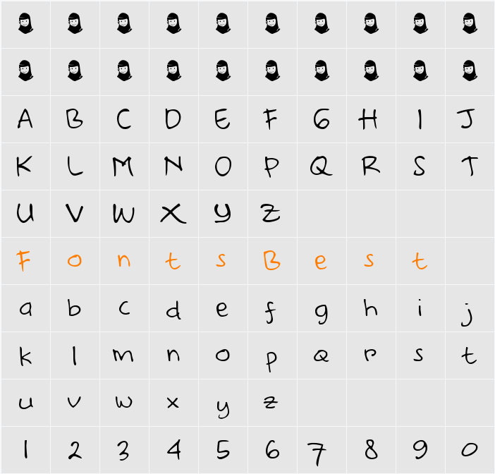 deAr Hand-demo Character Map