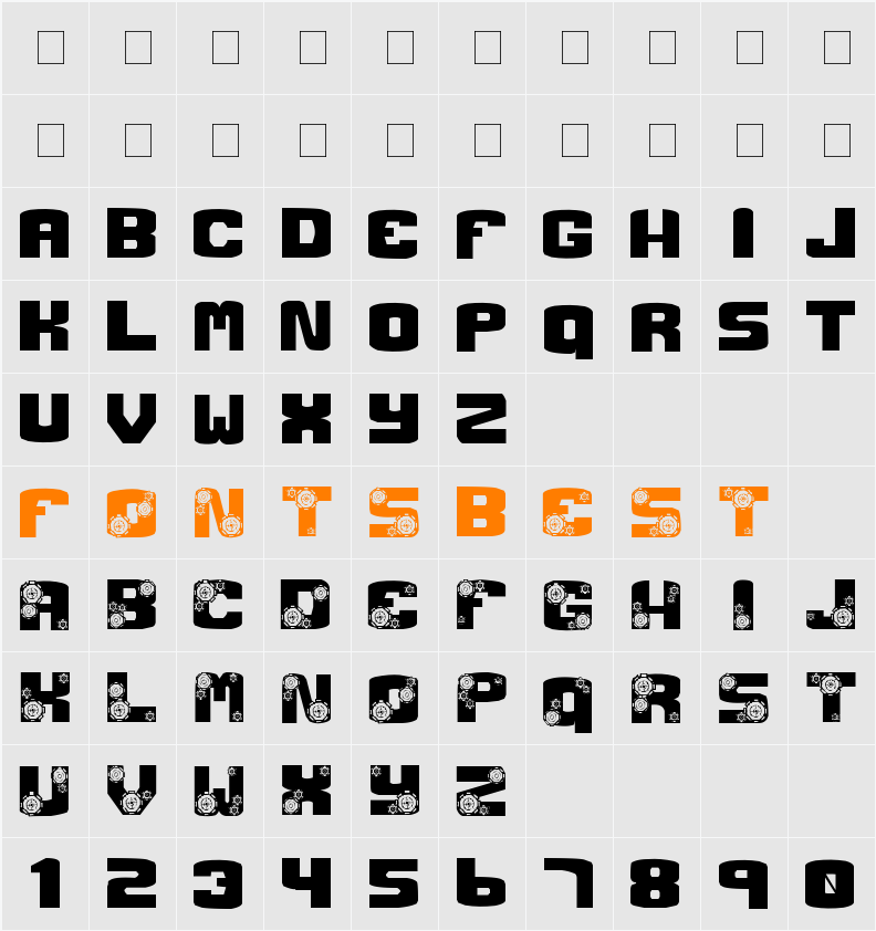 Gear Crank Character Map