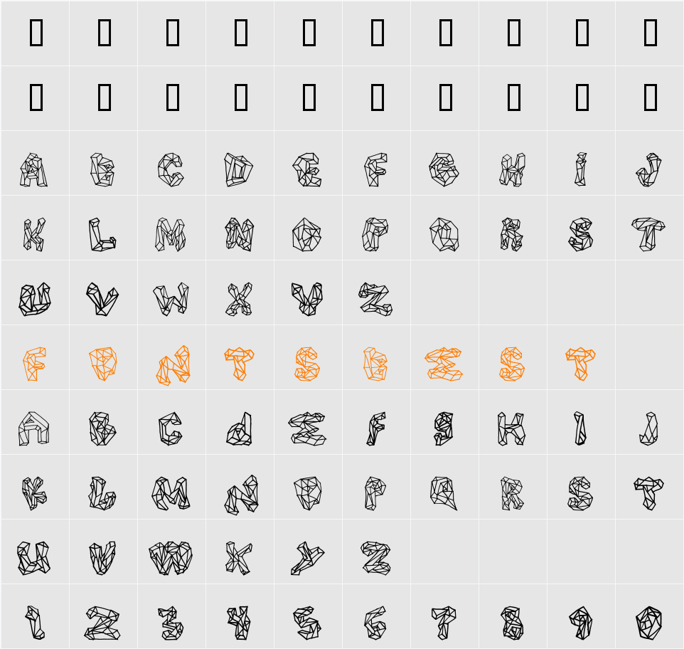 Polygons Character Map