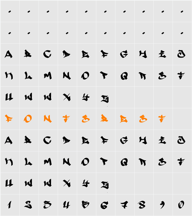 Searfont Character Map