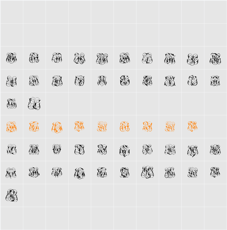 Hard to Read Monograms Two Character Map