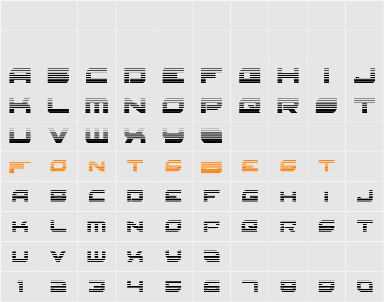 Red Rocket Gradient Character Map