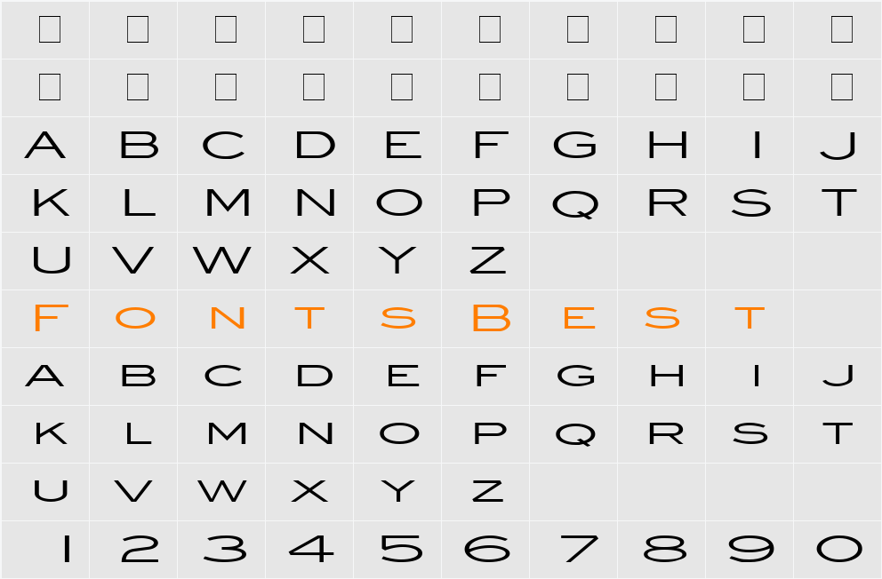 Eye glass Extended Character Map