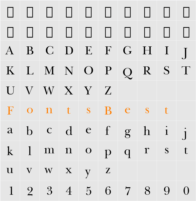 NewBskvll BT Character Map