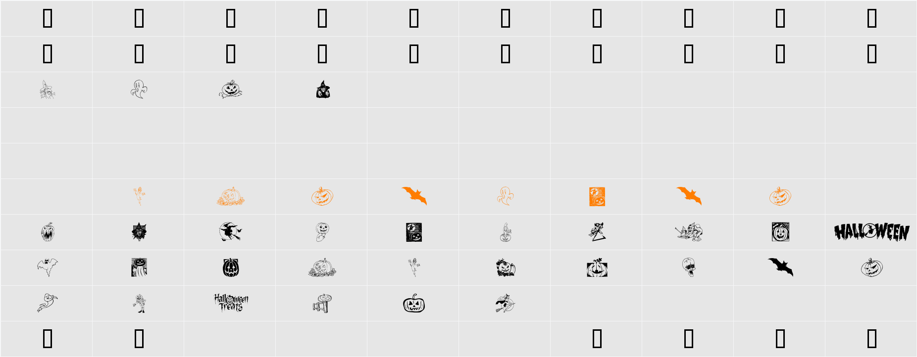 Helloween 2 Character Map
