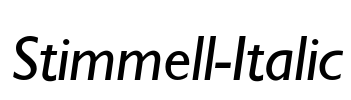 Stimmell-Italic Font Image