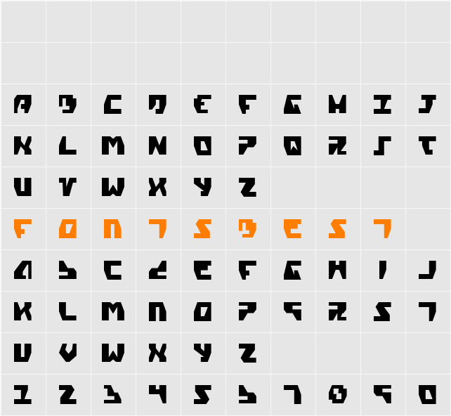 Gyrfalcon Condensed Character Map