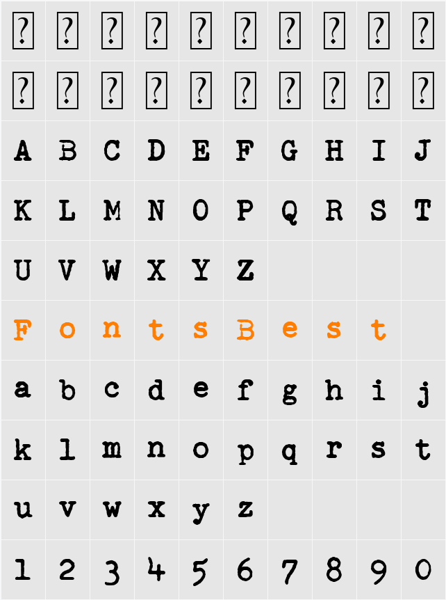 Remingtoned Type Character Map