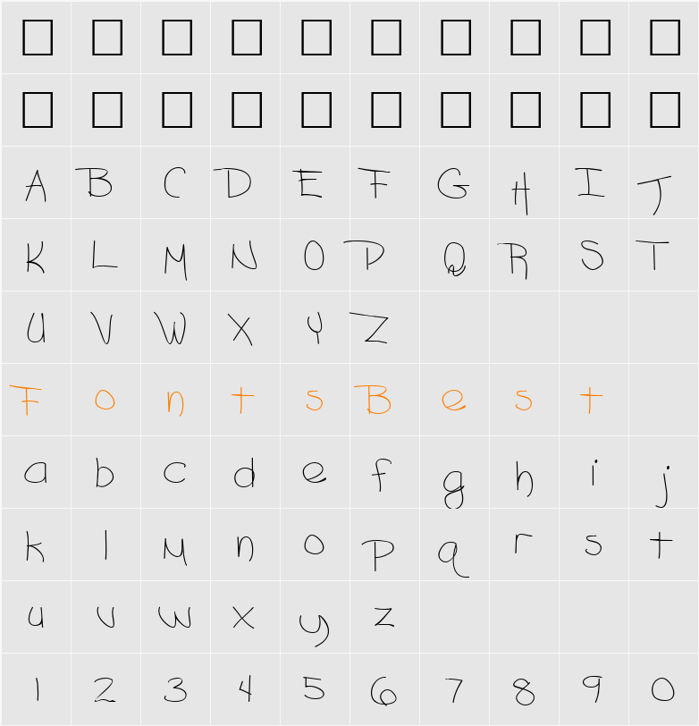 PT Jot Character Map