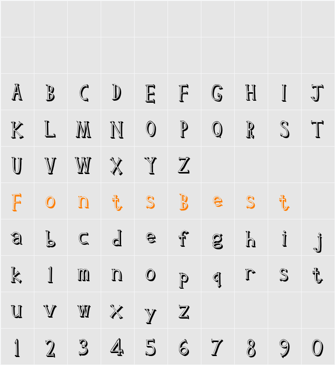 Clink Outlined Character Map